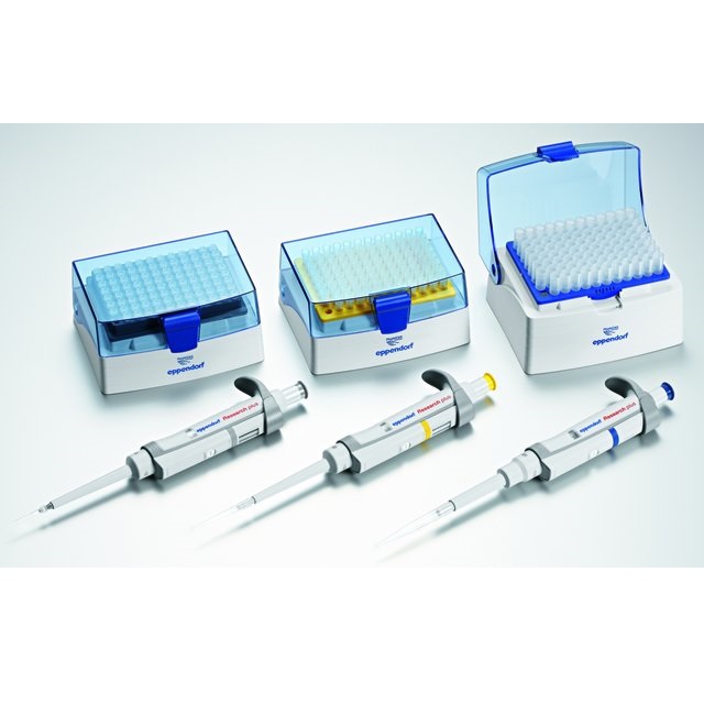 Research Plus Pipettes, Single Channel, Variable Volume, pack Stand,  2.5μL, 10μL, 20μL, 100μL, 200μL, 1000μL (Eppendorf) Pipette Supplies