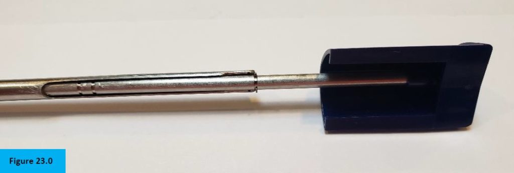 Figure 23.0 c-clip installation tool in action on the Pipet-Lite XLS Push Rod Ejector.