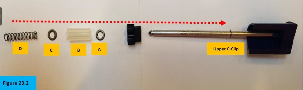 Figure 23.2. Order of parts on the Pipet-Lite XLS ejector rod.