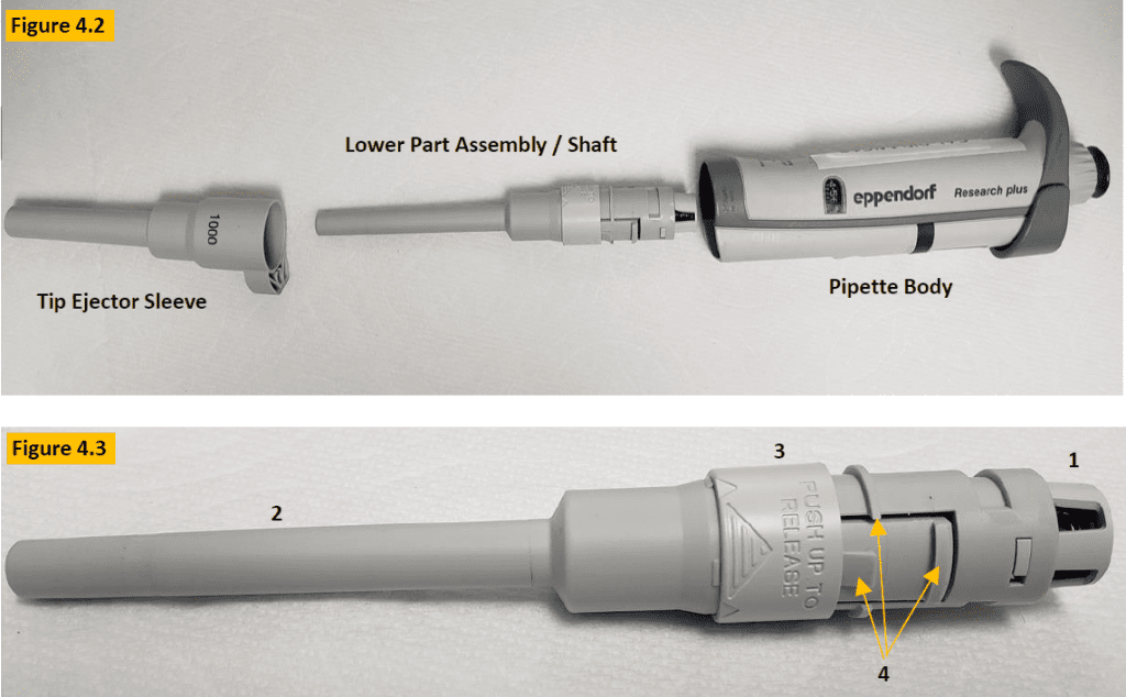 Fig 4.2-4.3, disassembled pipette lower part