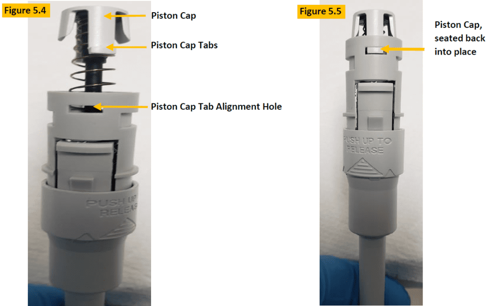 Fig 5.4-5.5, reinstalling piston cap